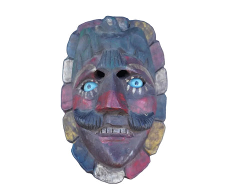 Antique Folk Art Carved Wood Mask A3476