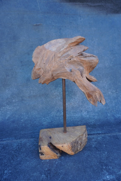 Native American Carved Wood Chief Sculpture A3477