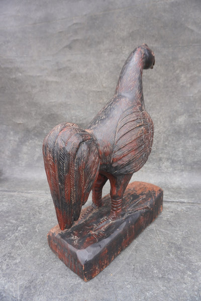 Early American Carved Wood Rooster A3484