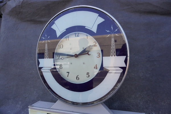 Vintage RKO Studio Light-Up Advertising Clock A3488