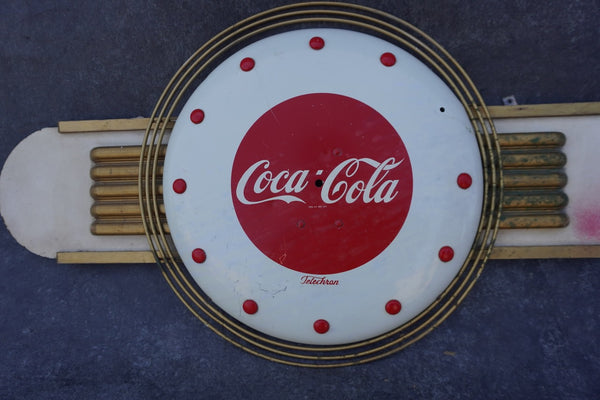 Coca-Cola Telechron Streamline Moderne Advertising Wall Clock A3489