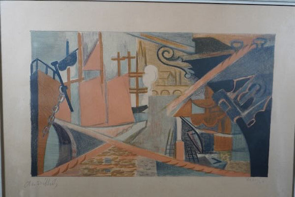 André Lhote -  Le Port: Harbor Scene Modernist Lithograph  AP1774