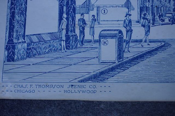 Chas F Thompson Scenic Design Co - Design Template #100 for Advertising Front or Fire Curtain 1920s AP1776