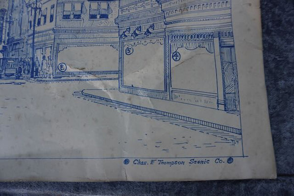 Chas F Thompson Scenic Design Co - Design Template #69 for Advertising Front or Fire Curtain 1920s AP1776