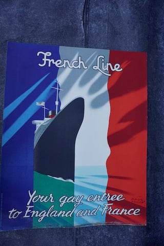 Paul Colin - Original Vintage French Line Cruise Travel Poster  AP1780