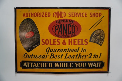 Genuine Panco Soles & Heels - Authorized Panco Service Shop Display Placard AP1785