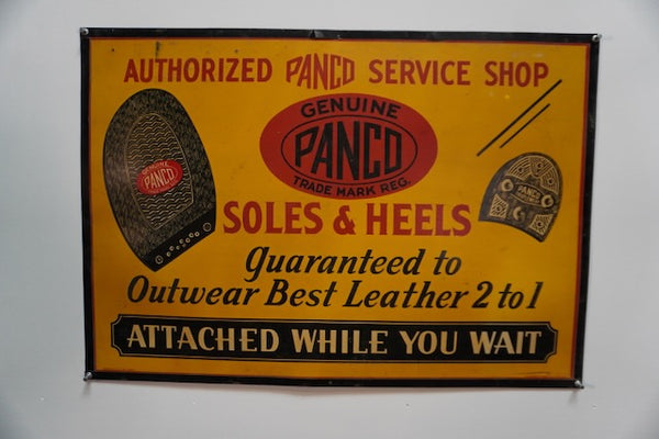 Genuine Panco Soles & Heels - Authorized Panco Service Shop Display Placard AP1785