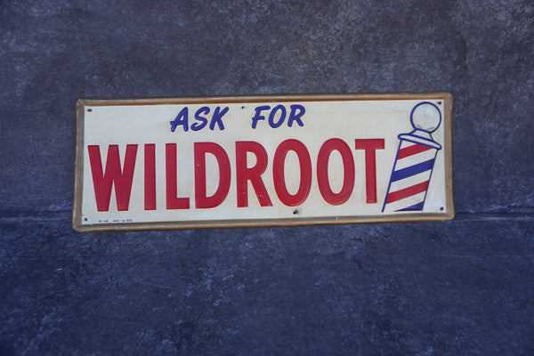 Wildroot Barber Shop Sign 1955 Tin Litho AP1792