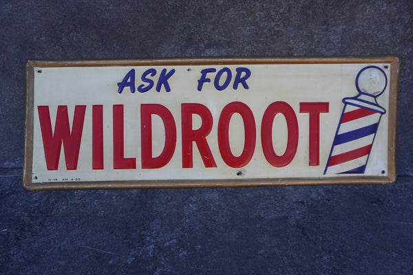 Wildroot Barber Shop Sign 1955 Tin Litho AP1792