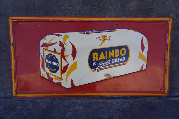 Rainbo is Good Bread Tin Litho Sign 1950s AP1794