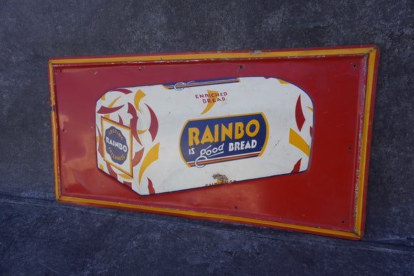 Rainbo is Good Bread Tin Litho Sign 1950s AP1794