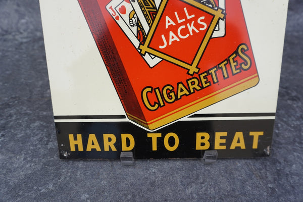 All Jacks *Hard to Beat" Cigarettes Tin Litho Sign AP1798