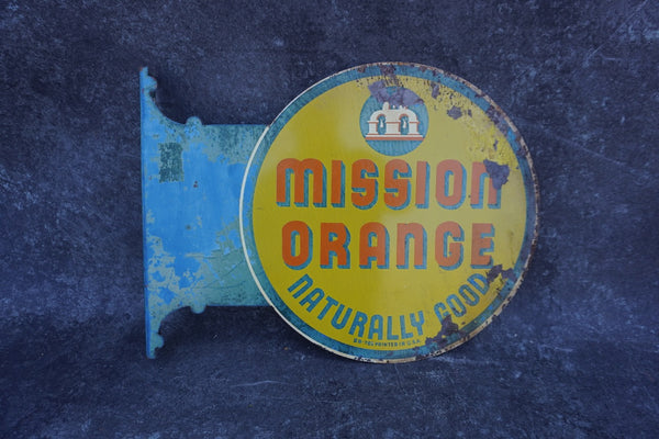 Mission Orange Soda Pop Double Sided Flange Sign - Stout Sign Co AP1824