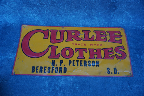 Curlee Clothes Tin Litho Sign AP1825