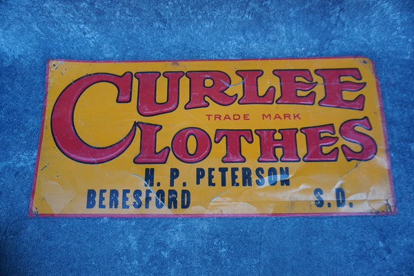 Curlee Clothes Tin Litho Sign AP1825