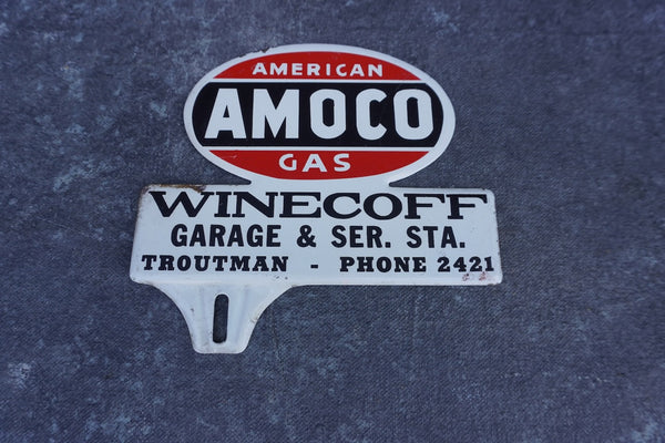 Amoco Gas License Plate Topper AP1829 – Early California Antiques Shop
