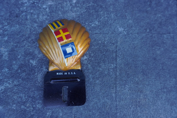 Shell Oil Automobile License Topper - Three Flags on Shell Logo AP1831