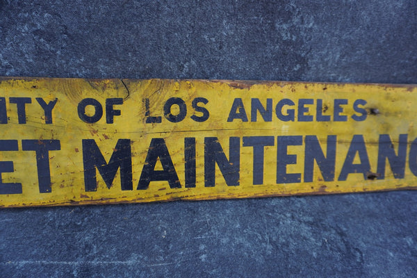 City of Los Angeles Street Maintenance Sign - Original - c 1930s AP1844