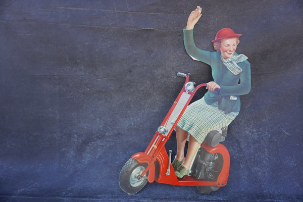 Chesterfield Cigarettes Girl on a Scooter In-Store Advertising Display 1937 AP1846