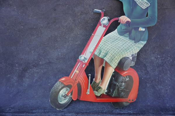 Chesterfield Cigarettes Girl on a Scooter In-Store Advertising Display 1937 AP1846