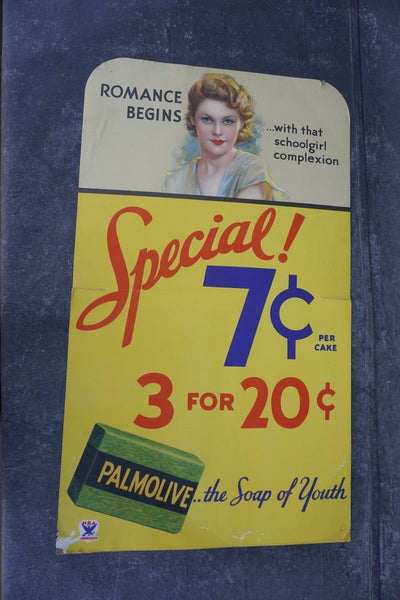 Palmolive Soap - Romance Begins... With That Schoolgirl Complexion! - In-Store Display 1917 AP1848