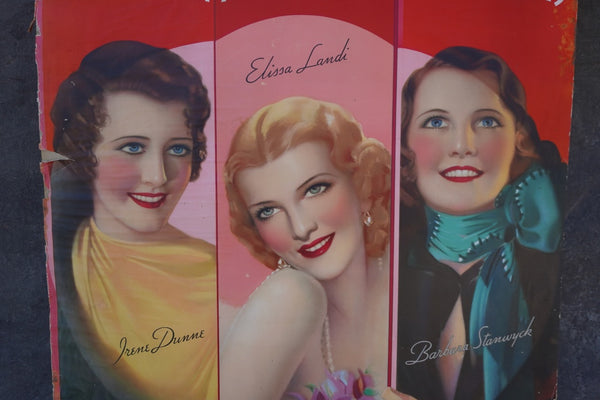 Lux Toilet Soap In-Store Advertising featuring Irene Dunne, Elissa Landi and Barbara Stanwyck c 1933 AP1851