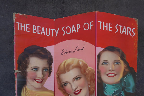 Lux Toilet Soap In-Store Advertising featuring Irene Dunne, Elissa Landi and Barbara Stanwyck c 1933 AP1851