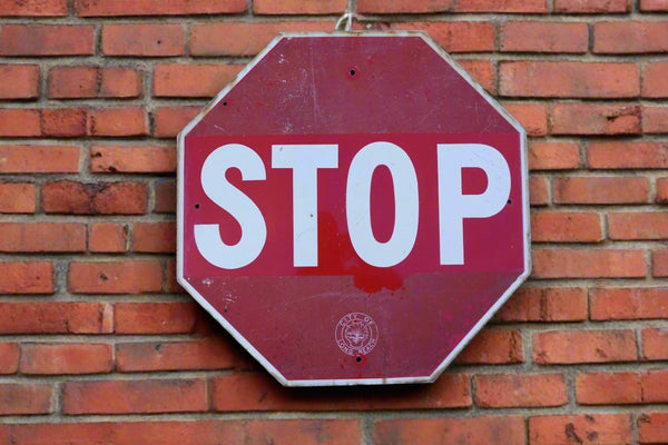 Stop Sign - City of Long Beach, Porcelain Enamel  1930s-40s AP1863