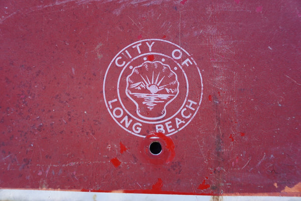 Stop Sign - City of Long Beach, Porcelain Enamel  1930s-40s AP1863