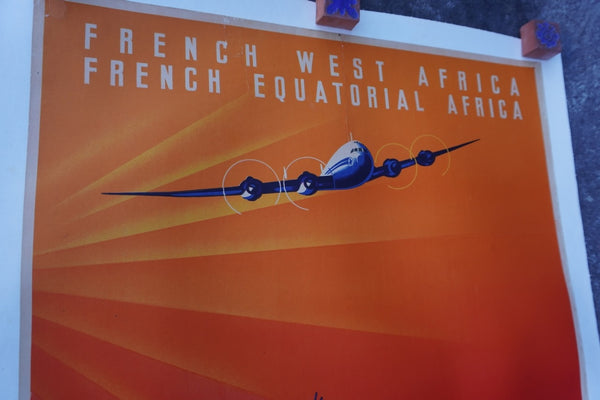 Edmond Maurus - Original Air France Poster - French West Africa, French Equatorial Africa - 1947 - AP1864