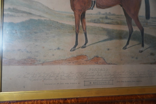 Hand Colored Foxhall Art Piece, 19th century AP1895