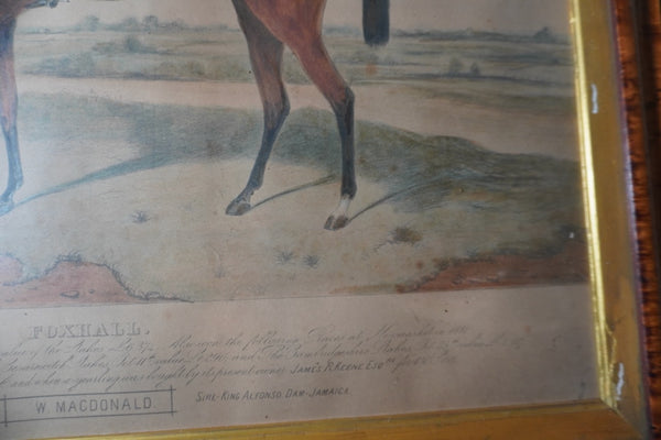 Hand Colored Foxhall Art Piece, 19th century AP1895
