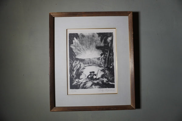 Edy-Legrand - Lithograph - Boy with Dog at Sunrise - Signed and Numbered  AP1901