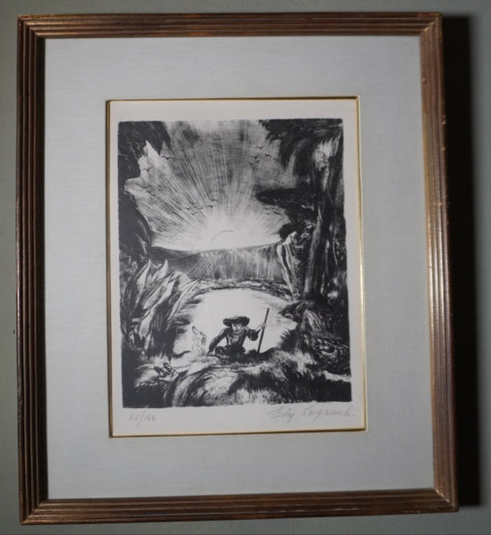 Edy-Legrand - Lithograph - Boy with Dog at Sunrise - Signed and Numbered  AP1901