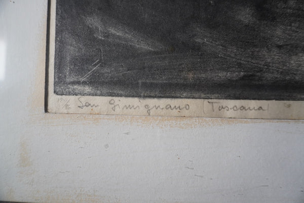 Herbert Tucholski - San Gemigniano inToscana - Woodblock Print  AP1903
