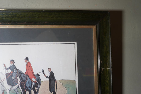 Lionel D. Edwards Fox-Hunting Sporting Print 1903 - The Cuetown Hunt - Going to the Meet - Cutting The Cloth AP1905