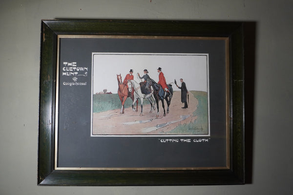 Lionel D. Edwards Fox-Hunting Sporting Print 1903 - The Cuetown Hunt - Going to the Meet - Cutting The Cloth AP1905