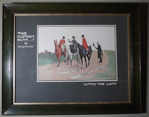 Lionel D. Edwards Fox-Hunting Sporting Print 1903 - The Cuetown Hunt - Going to the Meet - Cutting The Cloth AP1905