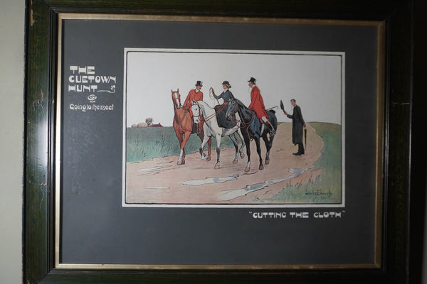 Lionel D. Edwards Fox-Hunting Sporting Print 1903 - The Cuetown Hunt - Going to the Meet - Cutting The Cloth AP1905