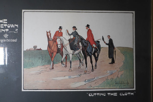 Lionel D. Edwards Fox-Hunting Sporting Print 1903 - The Cuetown Hunt - Going to the Meet - Cutting The Cloth AP1905