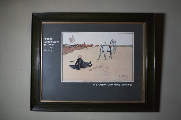 Lionel D. Edwards Fox-Hunting Sporting Print 1903 - The Cuetown Hunt - Full Cry - A Canon Off The White AP1906