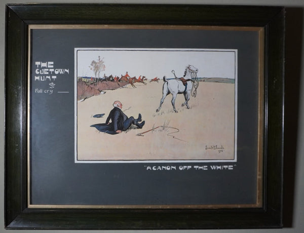 Lionel D. Edwards Fox-Hunting Sporting Print 1903 - The Cuetown Hunt - Full Cry - A Canon Off The White AP1906