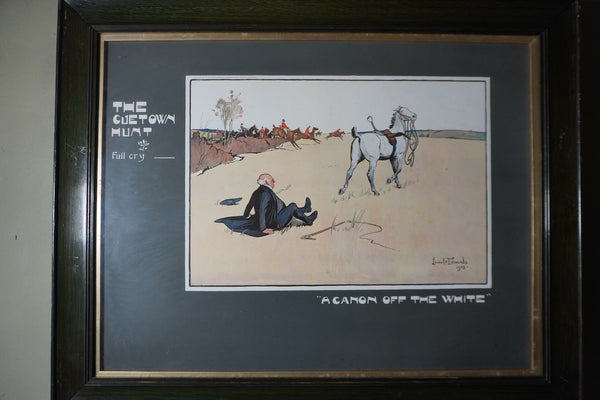 Lionel D. Edwards Fox-Hunting Sporting Print 1903 - The Cuetown Hunt - Full Cry - A Canon Off The White AP1906