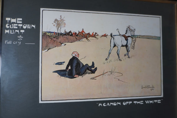 Lionel D. Edwards Fox-Hunting Sporting Print 1903 - The Cuetown Hunt - Full Cry - A Canon Off The White AP1906