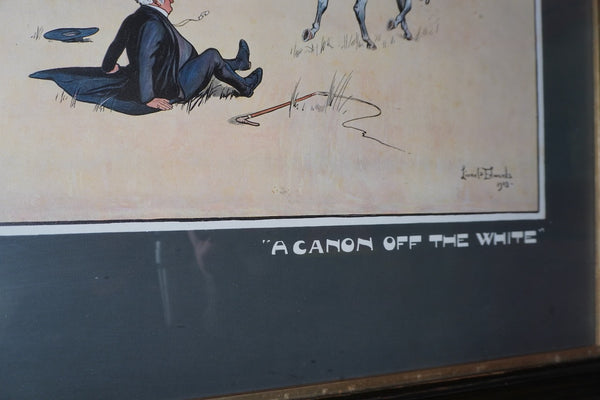 Lionel D. Edwards Fox-Hunting Sporting Print 1903 - The Cuetown Hunt - Full Cry - A Canon Off The White AP1906