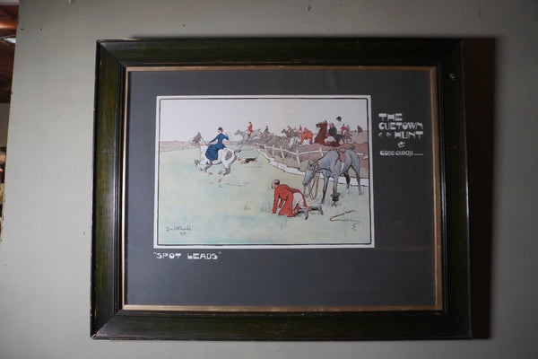Lionel D. Edwards Fox-Hunting Sporting Print 1903 - The Cuetown Hunt - Gone Away - Spot Leads AP1907