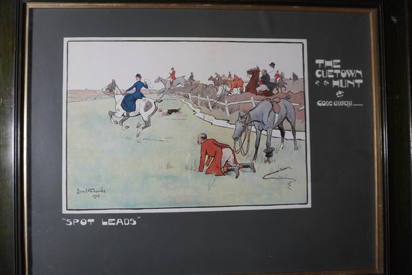 Lionel D. Edwards Fox-Hunting Sporting Print 1903 - The Cuetown Hunt - Gone Away - Spot Leads AP1907