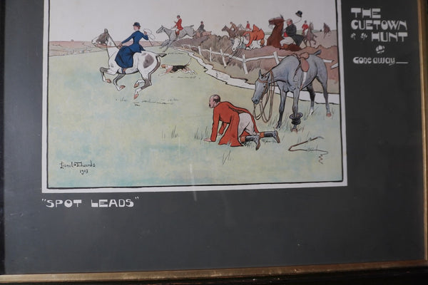 Lionel D. Edwards Fox-Hunting Sporting Print 1903 - The Cuetown Hunt - Gone Away - Spot Leads AP1907
