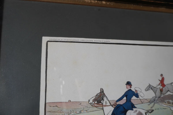 Lionel D. Edwards Fox-Hunting Sporting Print 1903 - The Cuetown Hunt - Gone Away - Spot Leads AP1907