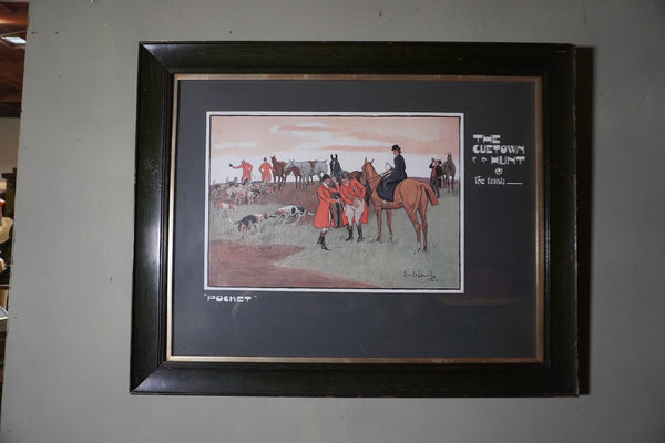 Lionel D. Edwards Fox-Hunting Sporting Print 1903 - The Cuetown Hunt - The Finish- Pocket AP1908